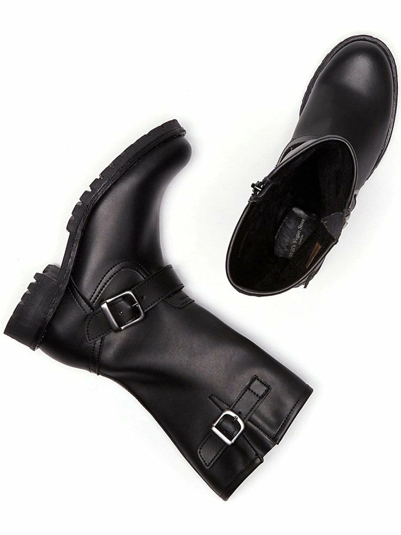 Will's Women's Vegan Leather Mid-Length Moto Boots | Black Shoes 8 Will's Women's Vegan Leather Mid-Length Moto Boots | Black Shoes
