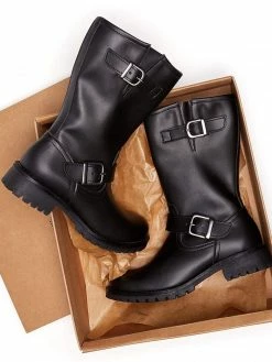 Will's Women's Vegan Leather Mid-Length Moto Boots | Black Shoes 15 Will's Women's Vegan Leather Mid-Length Moto Boots | Black Shoes