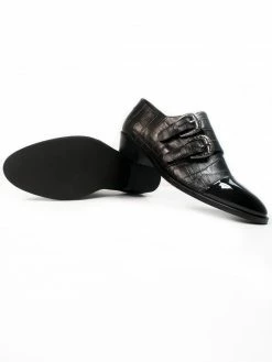 Will's Women's Vegan Suede Monk Strap Shoes | Moc Croc