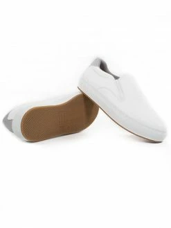 Will's Shoes Women's NY Vegan Leather Slip-On Trainers | White