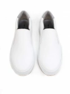 Will's Shoes Women's NY Vegan Leather Slip-On Trainers | White
