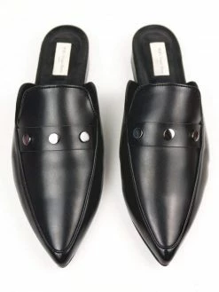 Will's Women's Vegan Leather Open Heel Slippers | Black 11 Will's Women's Vegan Leather Open Heel Slippers | Black