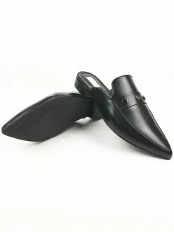 Will's Women's Vegan Leather Open Heel Slippers | Black 12 Will's Women's Vegan Leather Open Heel Slippers | Black