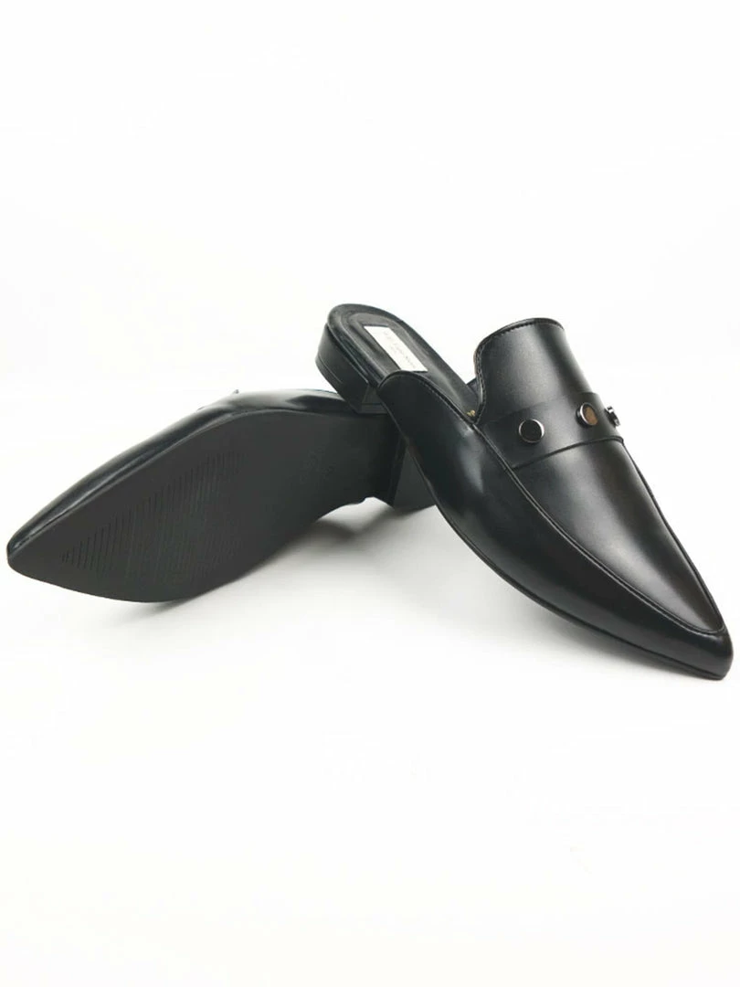 Will's Women's Vegan Leather Open Heel Slippers | Black 7 Will's Women's Vegan Leather Open Heel Slippers | Black