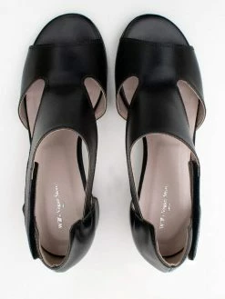 Will's Women's Vegan Leather Peep Toe Sandals | Black