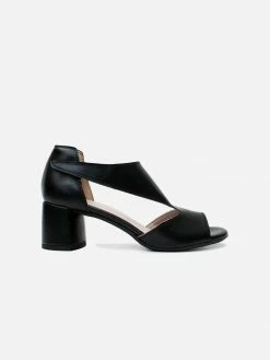 Will's Women's Vegan Leather Peep Toe Sandals | Black