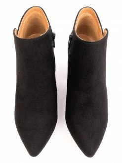 Will's Women's Vegan Suede Point Toe Boots | Black Shoes