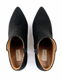 Will's Women's Vegan Suede Point Toe Boots | Black Shoes