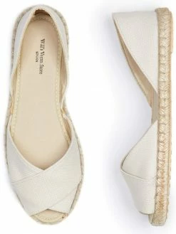 Will's Women's Recycled Cross Over Strap Vegan Espadrille | Beige