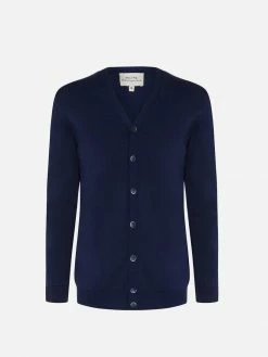 Will's Clothing Men's Recycled Knit Cardigan | Dark Blue