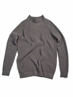 Will's Men's Recycled Slouch Knit Mockneck | Charcoal Clothing