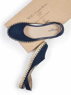 Will's Women's Recycled Vegan Espadrille Slingbacks | Dark Blue Shoes
