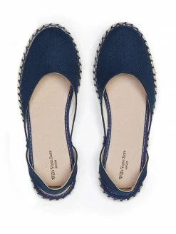 Will's Women's Recycled Vegan Espadrille Slingbacks | Dark Blue Shoes