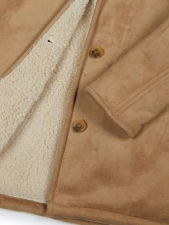 Will's Clothing Women's Recycled Vegan Shearling Coat | Tan