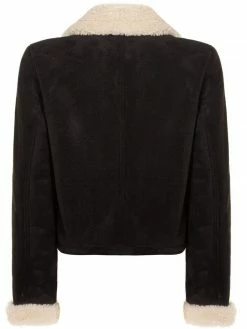 Will's Women's Recycled Vegan Shearling Moto Jacket | Black Clothing