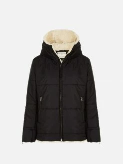 Will's Clothing Men's Recycled Vegan Shearling Puffer Jacket | Black