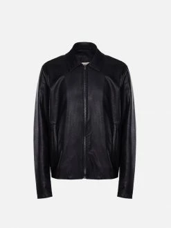 Will's Men's Shirt Collar Vegan Leather Jacket | Black