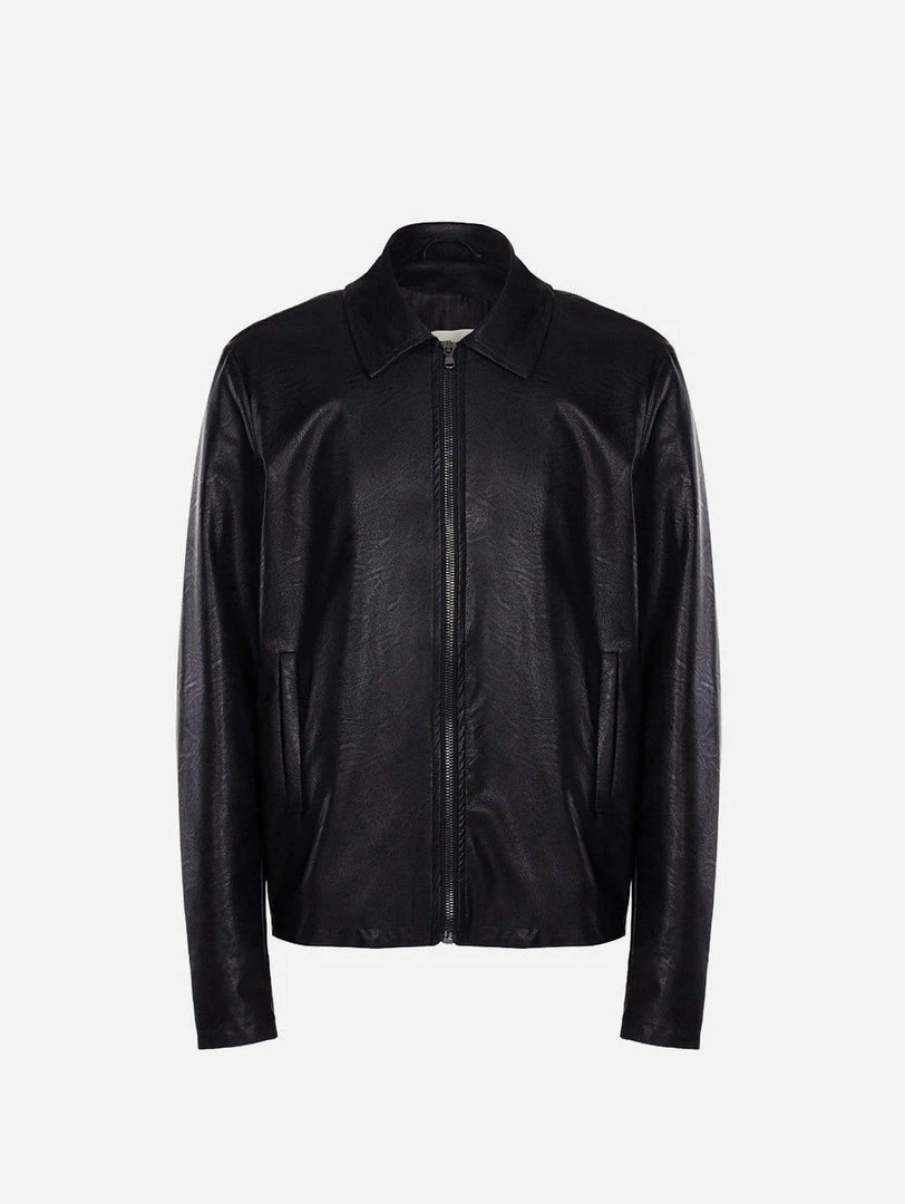 Will's Men's Shirt Collar Vegan Leather Jacket | Black 3 Will's Men's Shirt Collar Vegan Leather Jacket | Black