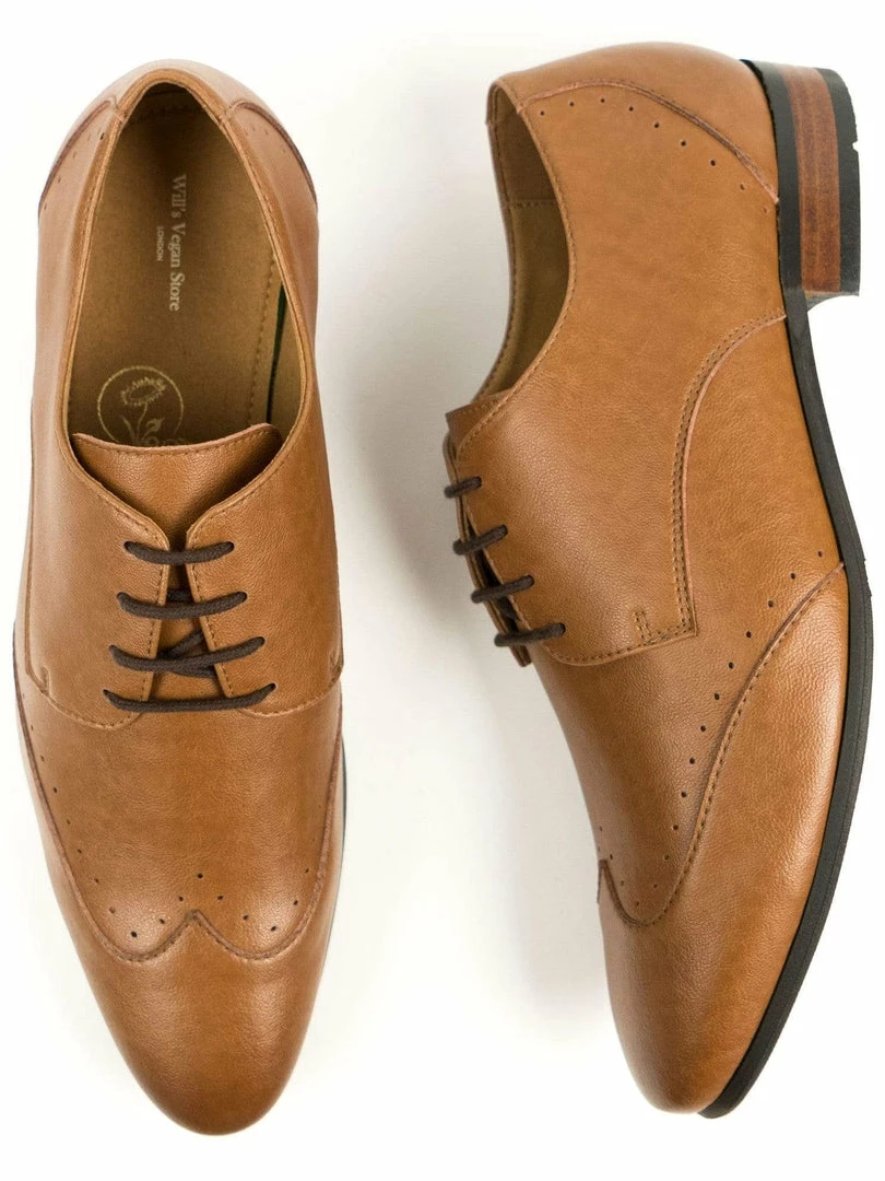 Will's Men's Vegan Leather Slim Sole Brogues | Multiple Colours 4 Will's Men's Vegan Leather Slim Sole Brogues | Multiple Colours