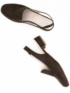 Will's Women's Vegan Suede Slingback Loafers | Dark Brown