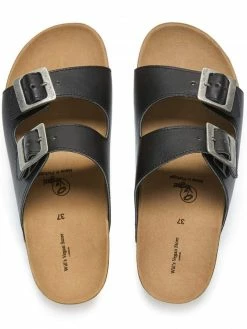 Will's Shoes Women's Two Strap Vegan Leather Footbed Sandals | Multiple Colours 24 Will's Shoes Women's Two Strap Vegan Leather Footbed Sandals | Multiple Colours