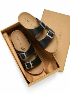 Will's Shoes Women's Two Strap Vegan Leather Footbed Sandals | Multiple Colours 29 Will's Shoes Women's Two Strap Vegan Leather Footbed Sandals | Multiple Colours