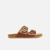 Will's Shoes Men's Two Strap Vegan Leather Footbed Sandals | Multiple Colours