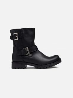Will's Shoes Women's Vegan Leather Biker Boots | Black