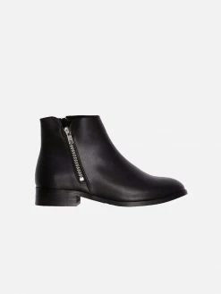 Will's Women's Vegan Leather Low Ankle Boots | Black Shoes