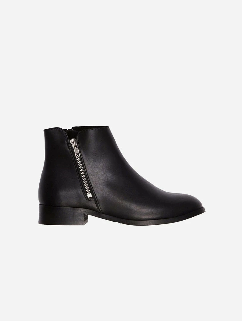 Will's Women's Vegan Leather Low Ankle Boots | Black Shoes 3 Will's Women's Vegan Leather Low Ankle Boots | Black Shoes