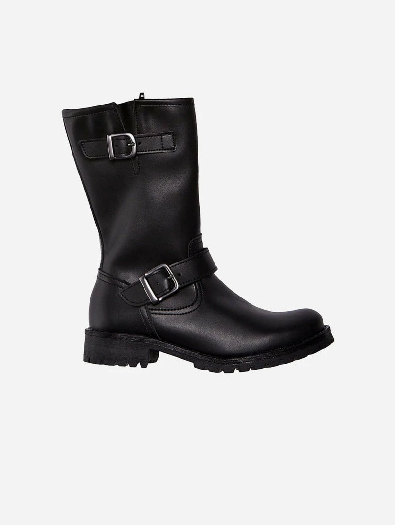 Will's Women's Vegan Leather Mid-Length Moto Boots | Black Shoes 3 Will's Women's Vegan Leather Mid-Length Moto Boots | Black Shoes