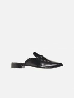 Will's Women's Vegan Leather Open Heel Slippers | Black