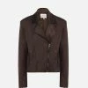 Will's Clothing Women's Vegan Suede Biker Jacket | Dark Brown