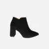 Will's Women's Vegan Suede Point Toe Boots | Black Shoes