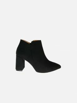 Will's Women's Vegan Suede Point Toe Boots | Black Shoes