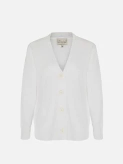 Will's Clothing Women's Button Up Tencel™ Knitted Cardigan | White
