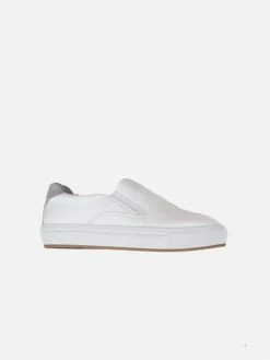 Will's Shoes Women's NY Vegan Leather Slip-On Trainers | White