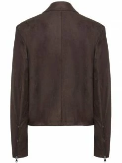 Will's Clothing Women's Vegan Suede Biker Jacket | Dark Brown