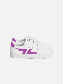 Zeta Shoes Alpha Vegan Leather Velcro Trainers | Lilac