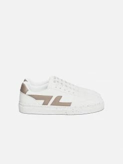 Zeta Shoes Alpha Grape Leather Vegan Trainers | Beige