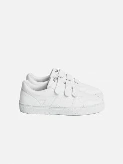 Zeta Shoes Alpha Vegan Leather Velcro Trainers | White