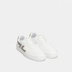 Zeta Shoes Alpha Grape Leather Vegan Trainers | Beige