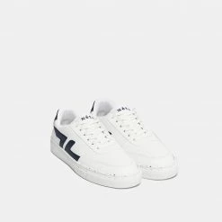 Zeta Shoes Alpha Grape Leather Vegan Trainers | Navy Blue
