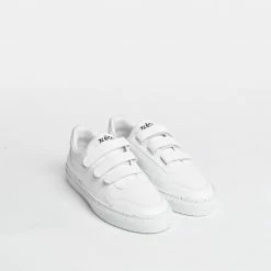 Zeta Shoes Alpha Vegan Leather Velcro Trainers | White