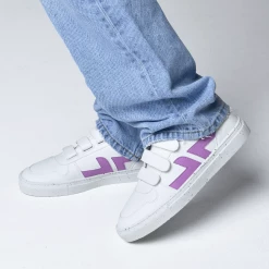 Zeta Shoes Alpha Vegan Leather Velcro Trainers | Lilac
