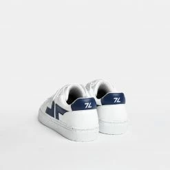 Zeta Shoes Alpha Vegan Leather Velcro Trainers | Navy Blue