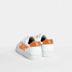 Zeta Shoes Alpha Vegan Leather Velcro Trainers | Orange